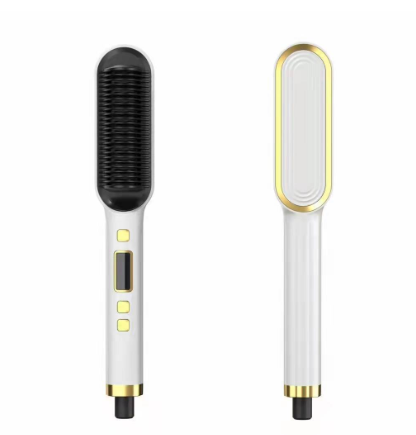 LCD Hair Straightening Comb with Dual-Use Curling Iron