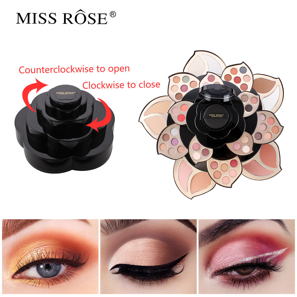 Multifunctional Makeup Full Set with Black Floral Palette