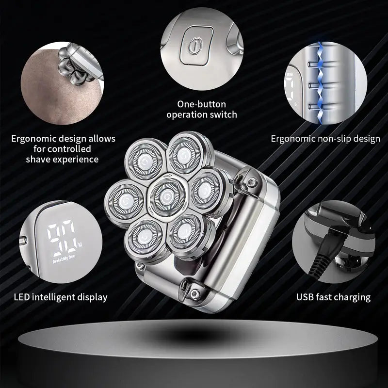 Waterproof Rechargeable Bald Head Shaver for Men
