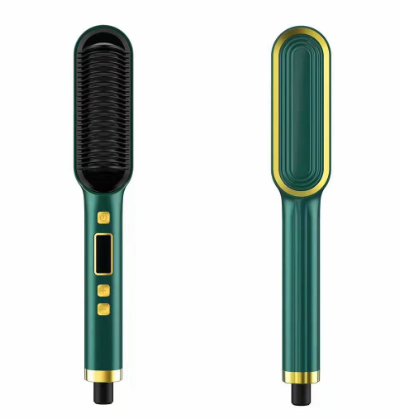 LCD Hair Straightening Comb with Dual-Use Curling Iron